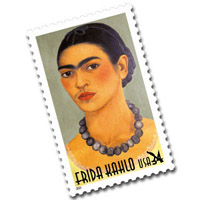 U. S. Postal stamp showing Mexican artist Frida Kahlo